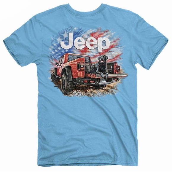 Jeep Other - NWT Jeep Light Blue T-Shirt with Red Gladiator Small